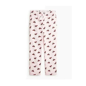 J Crew XL Flannel Pajama Pants Pink Red Car Christmas Tree